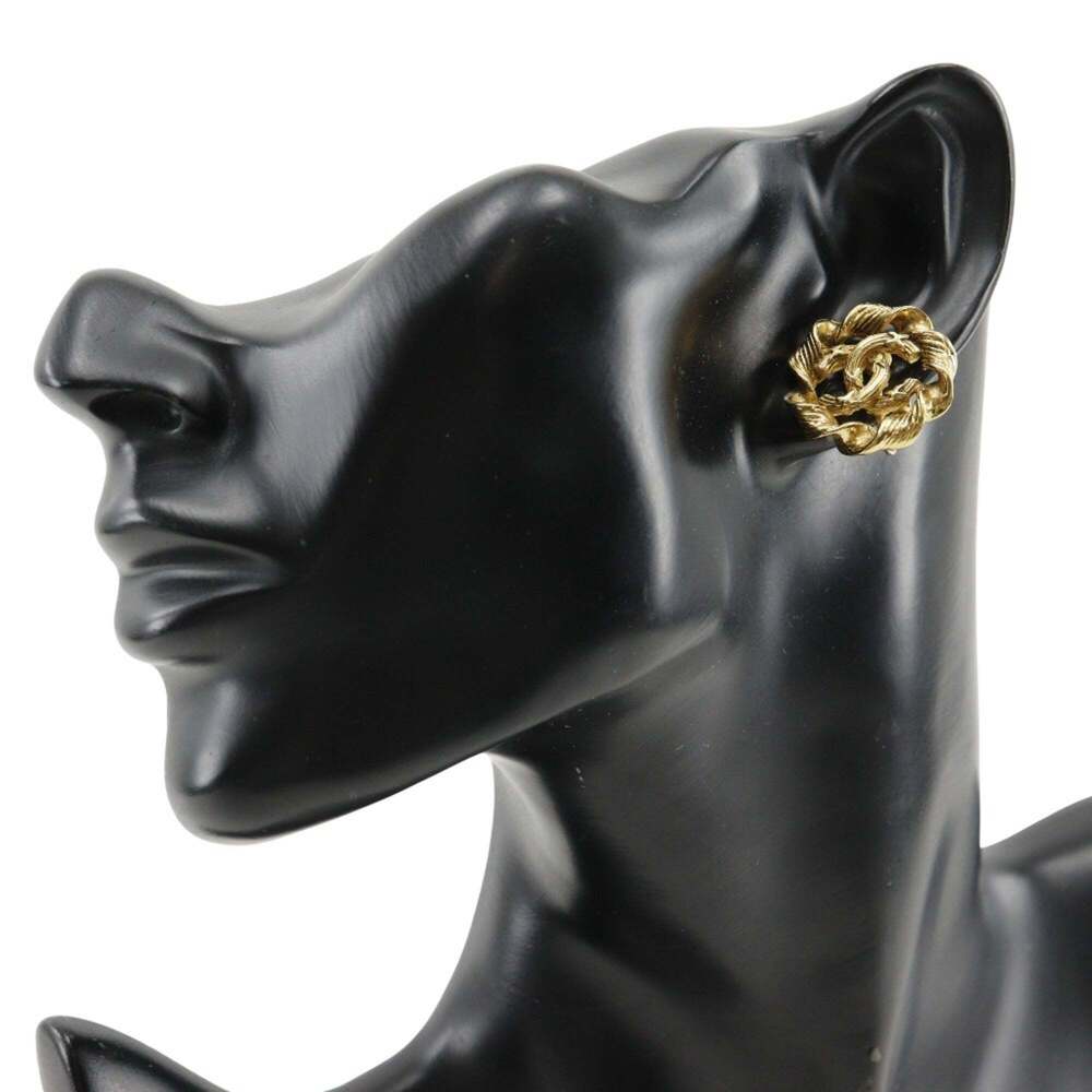 CHANEL Authentic Gold Logo Earrings - Picture 2 of 10